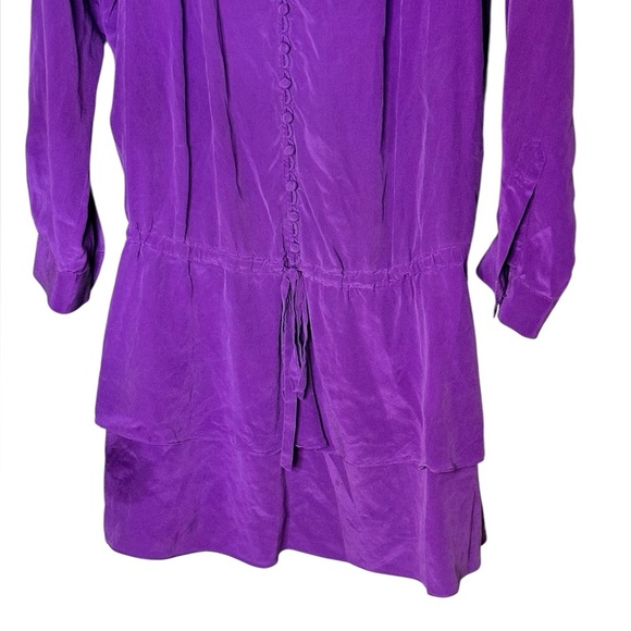 Rebecca Taylor 100% Silk Ruffled Mini Dress Sz 10 - Picture 3 of 6